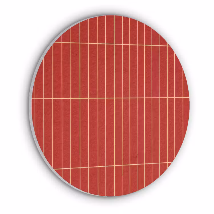 Verticaal - Wandtegel - Helderrood Akoestische PET Vilt - Rond klein 838 -3d