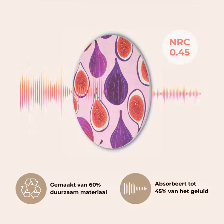 Vijgen - Roze - Paars Akoestische PET Vilt - Rond klein -USP_NL