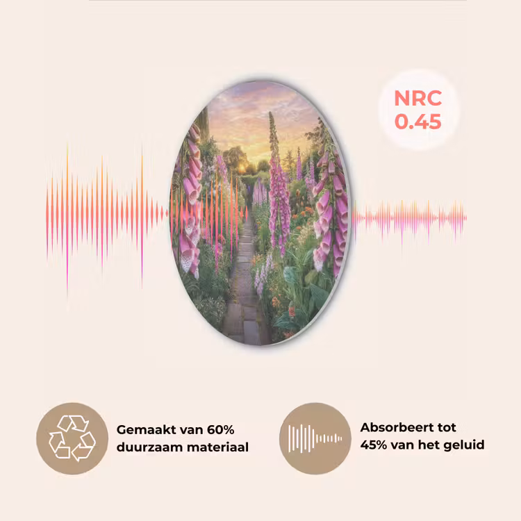 Vingerhoedskruid - Bloemen - Tuin Akoestische PET Vilt - Rond klein -USP_NL