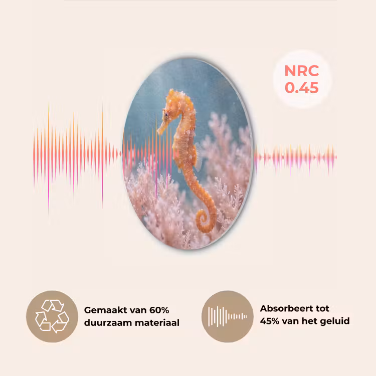Vis - Koraal - Oceaan - Macro - Oranje Akoestische PET Vilt - Rond klein -USP_NL