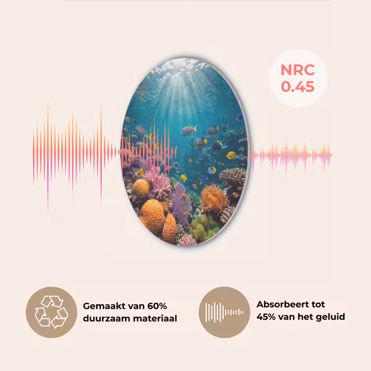 Vis - Koraal - Oceaan - Natuur - Kleurrijk Akoestische PET Vilt - Rond klein -USP_NL