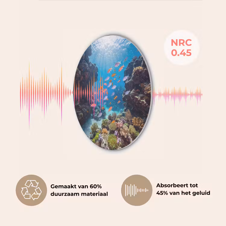 Vis - Koraalrif - Onderwater - Levendig - Blauw Akoestische PET Vilt - Rond klein -USP_NL