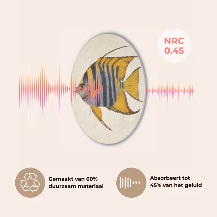 Vis - Sierlijk - Vinnen - Illustratie Akoestische PET Vilt - Rond klein -USP_NL