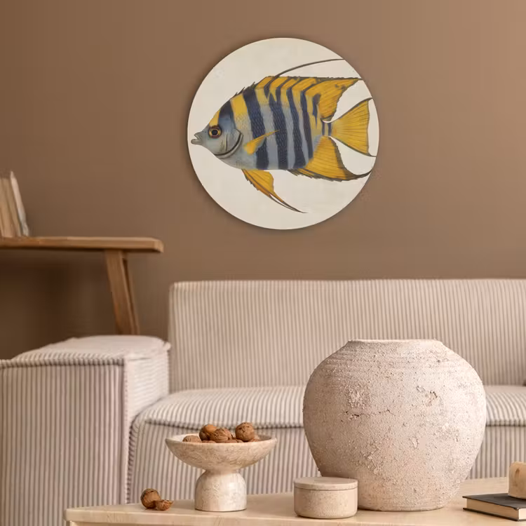 Vis - Sierlijk - Vinnen - Illustratie Akoestische PET Vilt - Rond klein -sfeer1
