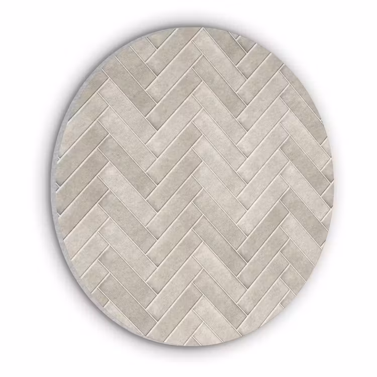Visgraat - Wandtegel - Beige Akoestische PET Vilt - Rond klein 838 -3d