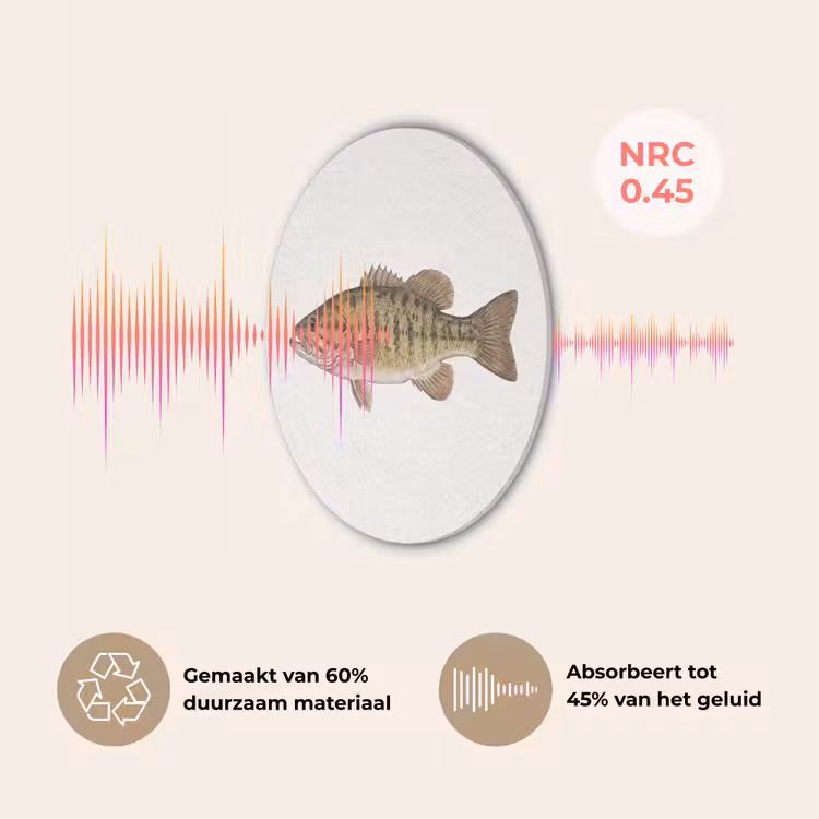 Vissen - Natuur - Vintage Akoestische PET Vilt - Rond klein -USP_NL