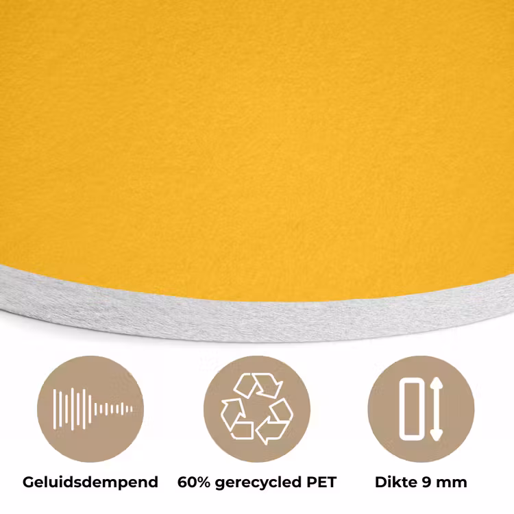 Vivid - Amber - Geel Akoestische PET Vilt - Rond klein 838 -closeup_NL