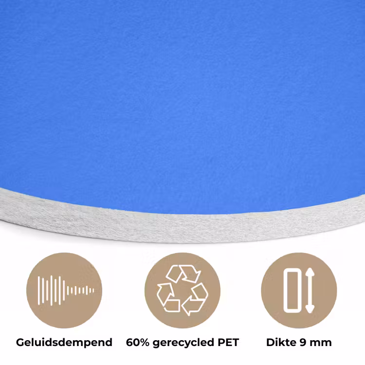 Vivid - Cobalt - Blauw Akoestische PET Vilt - Rond klein 838 -closeup_NL