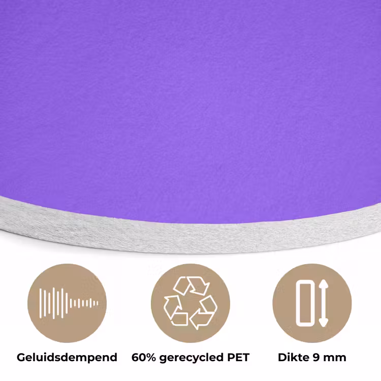 Vivid - Violet - Paars Akoestische PET Vilt - Rond klein 838 -closeup_NL