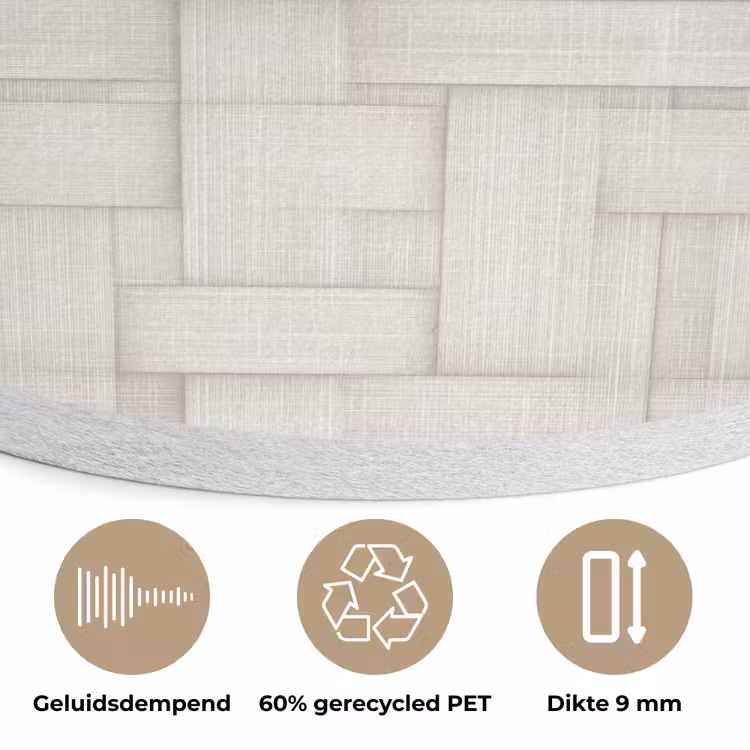 Vlechtwerk - Banen - Beige Akoestische PET Vilt - Rond klein 838 -closeup_NL