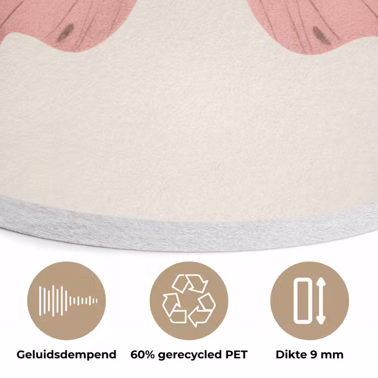Vlinder - Illustratie - Roze Akoestische PET Vilt - Rond klein -closeup_NL