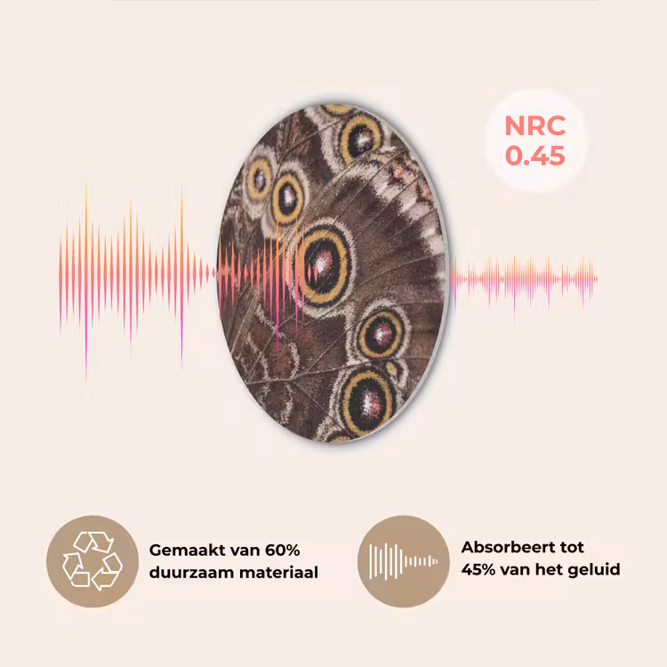 Vlinder - Vleugel - Abstract Akoestische PET Vilt - Rond klein -USP_NL