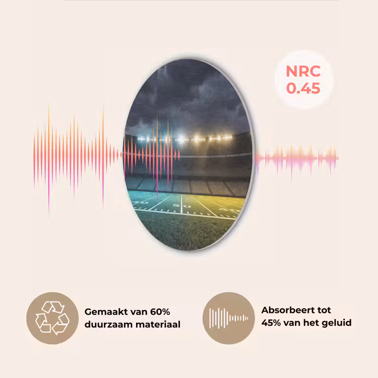 Voetbal - Stadion - Nacht - Modern Akoestische PET Vilt - Rond klein -USP_NL