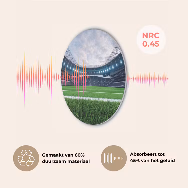 Voetbal - Stadion - Sport - Groen Akoestische PET Vilt - Rond klein -USP_NL