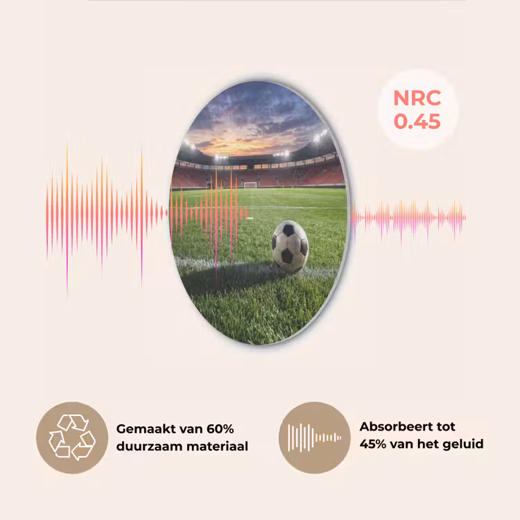 Voetbal - Stadion - Sport - Groen Akoestische PET Vilt - Rond klein -USP_NL