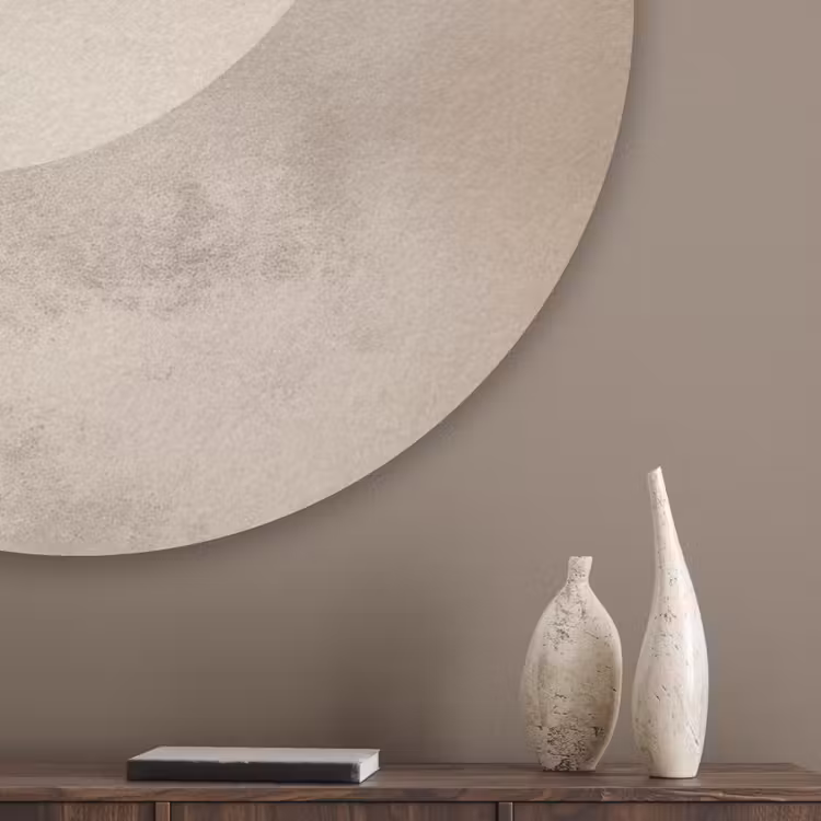 Vogel - Beige - Japandi Akoestische PET Vilt - Rond klein -sfeer5_closeup