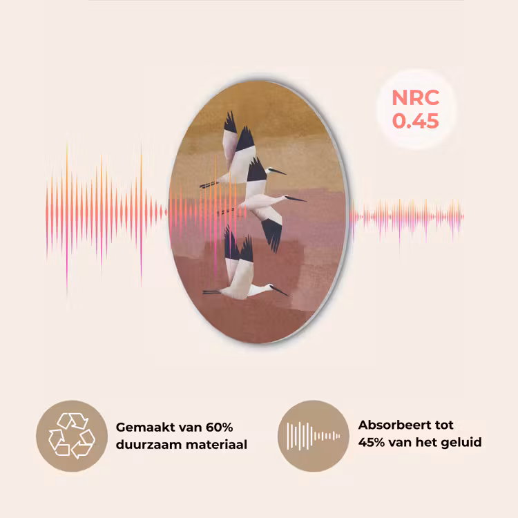 Vogels - Snavel - Abstract Akoestische PET Vilt - Rond klein -USP_NL
