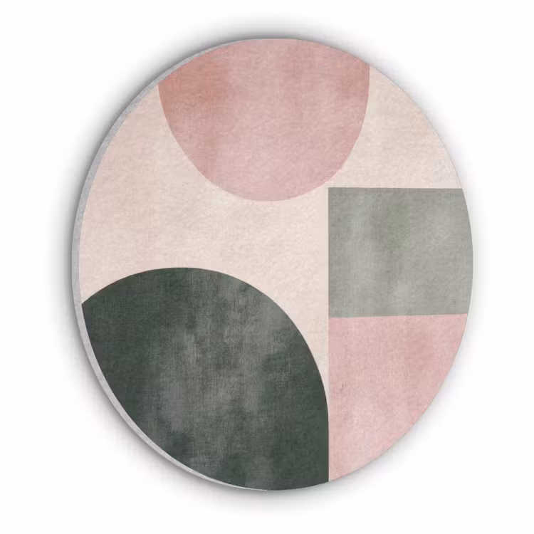 Vormen - Abstract - Cirkel - Zwart Akoestische PET Vilt - Rond klein -3d