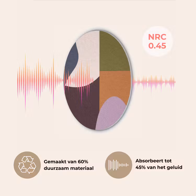 Vormen - Abstract - Kleuren - Vierkant Akoestische PET Vilt - Rond klein -USP_NL