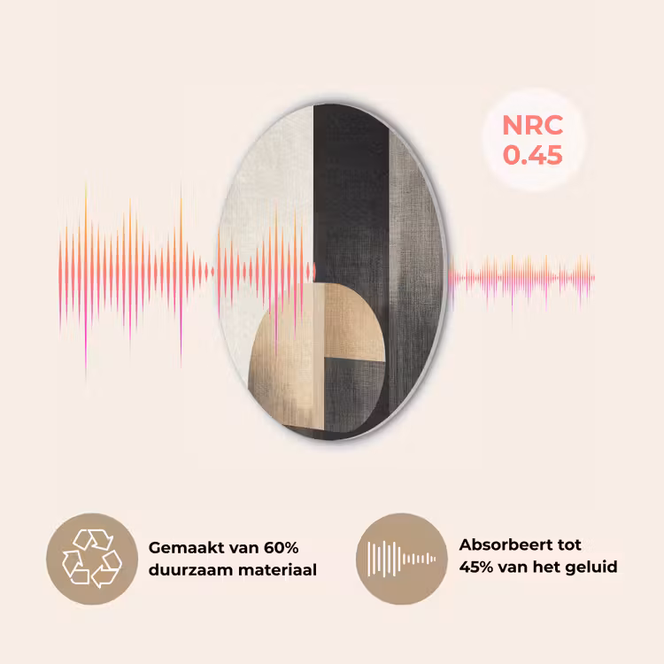 Vormen - Modern - Zwart Akoestische PET Vilt - Rond klein -USP_NL
