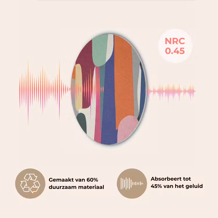 Vormen - Ritmisch - Kleuren - Abstract Akoestische PET Vilt - Rond klein -USP_NL