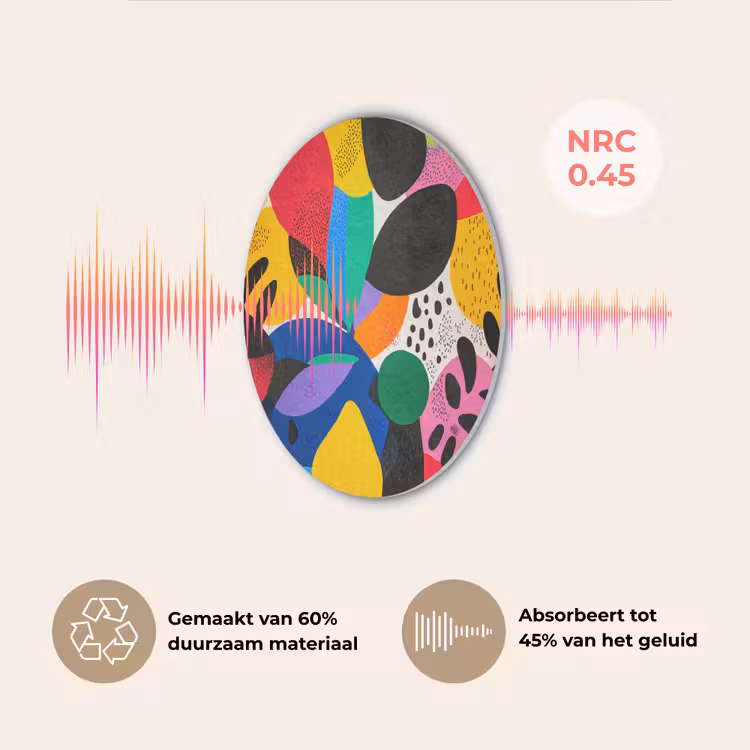 Vormen - Stippen - Kleurrijk Akoestische PET Vilt - Rond klein -USP_NL