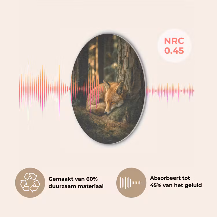Vos - Bos - Slapen Akoestische PET Vilt - Rond klein -USP_NL