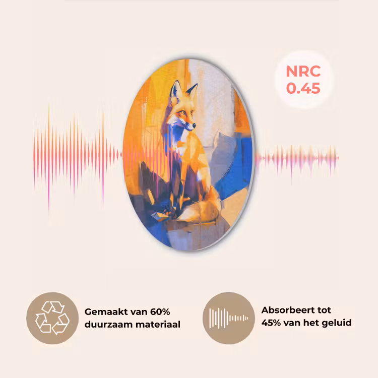 Vos - Oranje - Vormen - Abstract Akoestische PET Vilt - Rond klein -USP_NL