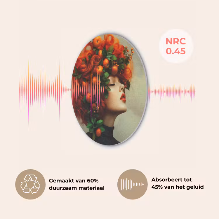 Vrouw - Appels - Rood - Bladeren Akoestische PET Vilt - Rond klein -USP_NL