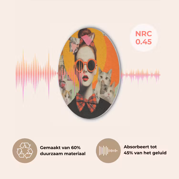Vrouw - Bril - Strik - Retro Akoestische PET Vilt - Rond klein -USP_NL