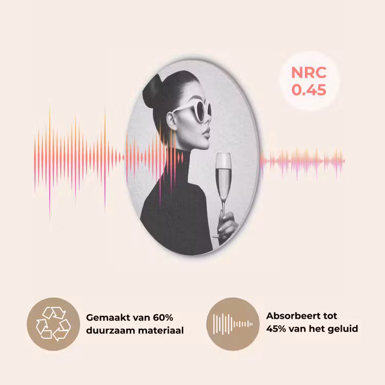 Vrouw - Champagne - Modern Akoestische PET Vilt - Rond klein -USP_NL