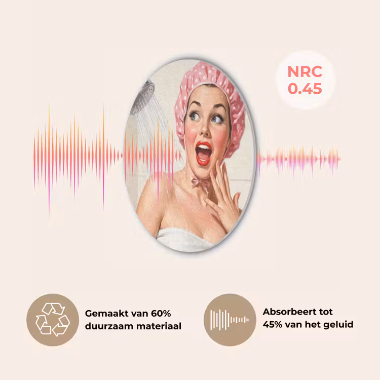 Vrouw - Douche - Roze Akoestische PET Vilt - Rond klein -USP_NL
