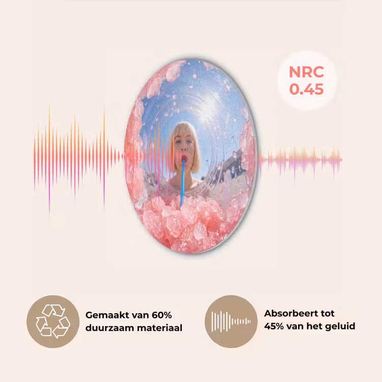 Vrouw - Drank - Zomer - Roze - Blauw Akoestische PET Vilt - Rond klein -USP_NL