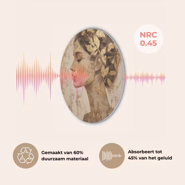 Vrouw - Goud - Abstract - Textuur Akoestische PET Vilt - Rond klein -USP_NL