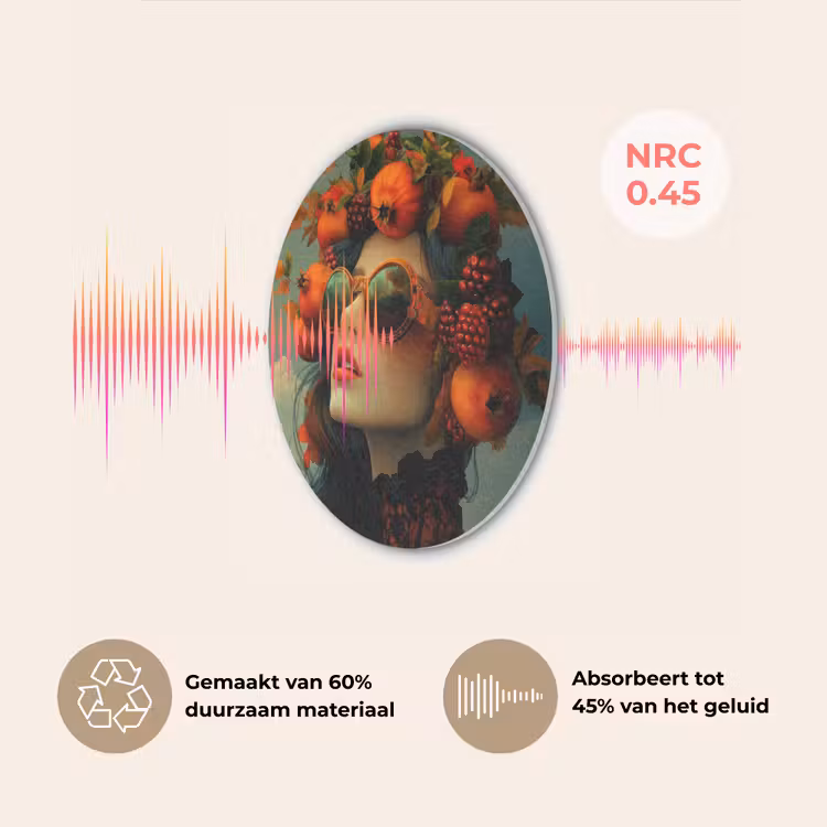 Vrouw - Granaatappel - Herfst - Zonnebril Akoestische PET Vilt - Rond klein -USP_NL