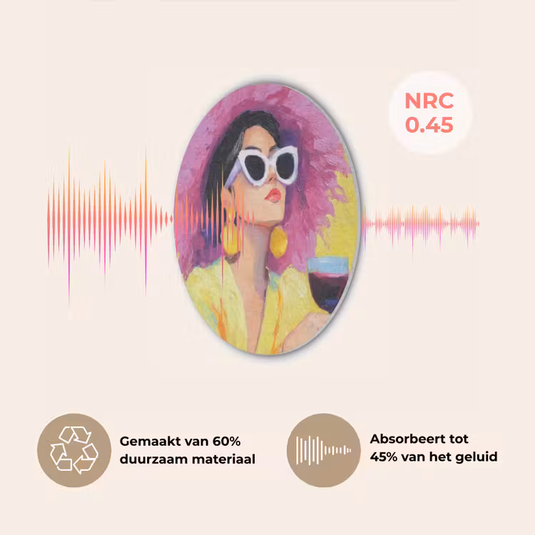 Vrouw - Hoed - Paars - Wijn Akoestische PET Vilt - Rond klein -USP_NL