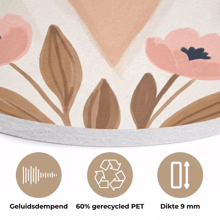 Vrouw - Kimono - Pastel Akoestische PET Vilt - Rond klein -closeup_NL