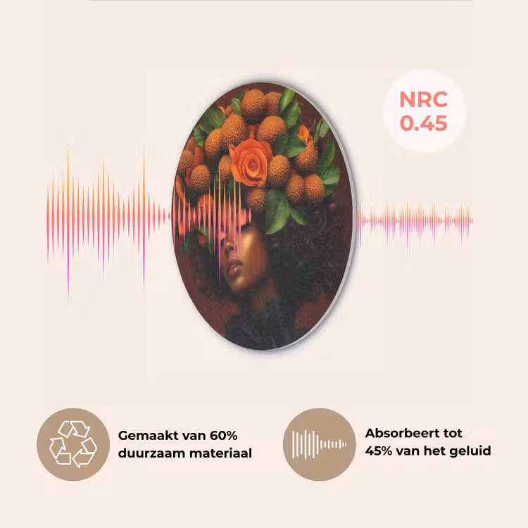 Vrouw - lychee - exotisch Akoestische PET Vilt - Rond klein -USP_NL