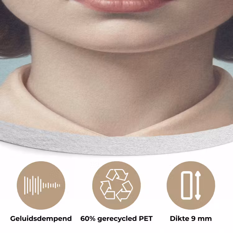 Vrouw - Narcissen - Geel Akoestische PET Vilt - Rond klein -closeup_NL