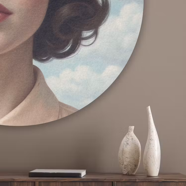 Vrouw - Narcissen - Geel Akoestische PET Vilt - Rond klein -sfeer5_closeup