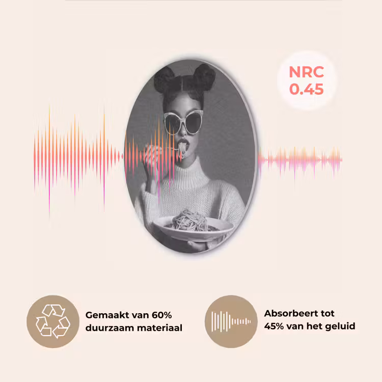 Vrouw - Pasta - Zonnebril Akoestische PET Vilt - Rond klein -USP_NL