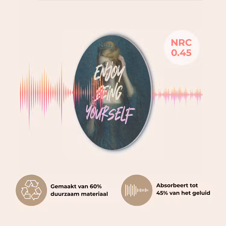 Vrouw - Roos - Quote Akoestische PET Vilt - Rond klein -USP_NL