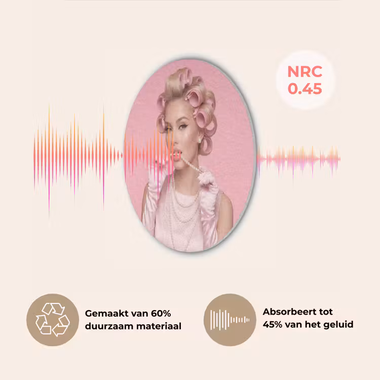 Vrouw - Roze - Parelketting - Krulspelden Akoestische PET Vilt - Rond klein -USP_NL