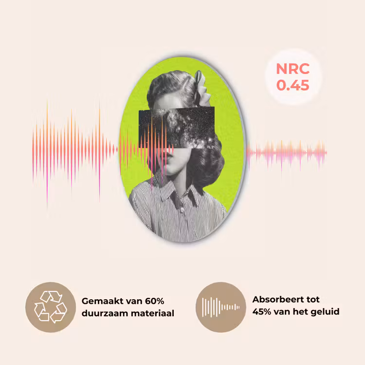 Vrouw - Sterrenhemel - Groen Akoestische PET Vilt - Rond klein -USP_NL