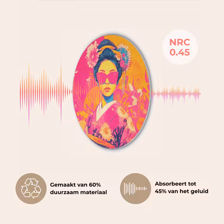 Vrouw - Zonnebril - Abstract - Oranje Akoestische PET Vilt - Rond klein -USP_NL