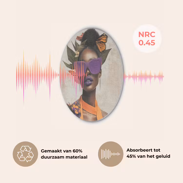 Vrouw - Zonnebril - Vlinder - Bloemen Akoestische PET Vilt - Rond klein -USP_NL