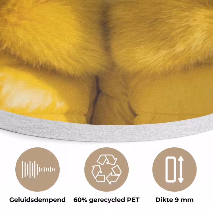 Vrouwen - Bananen - Geel Akoestische PET Vilt - Rond klein -closeup_NL