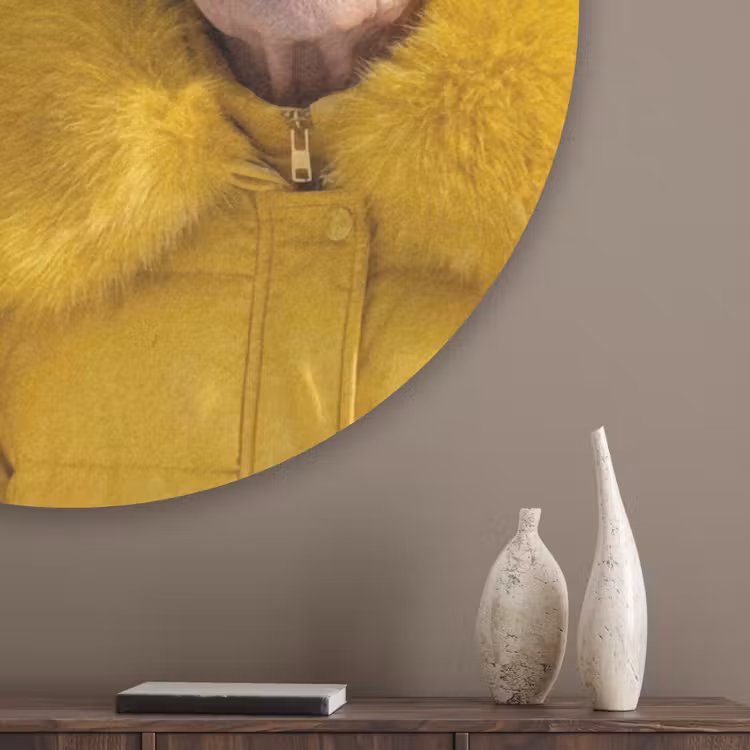 Vrouwen - Bananen - Geel Akoestische PET Vilt - Rond klein -sfeer5_closeup