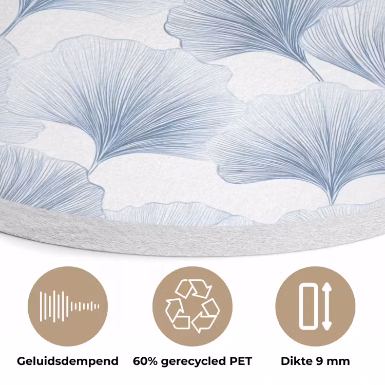 Waaier - Modern - Blauw Akoestische PET Vilt - Rond klein 838 -closeup_NL