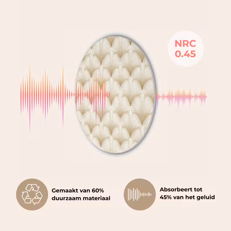 Waaier - Motief - Goud Akoestische PET Vilt - Rond klein 838 -USP_NL